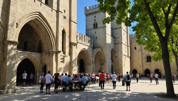 Activités de plein air autour du Palais des Papes d'Avignon